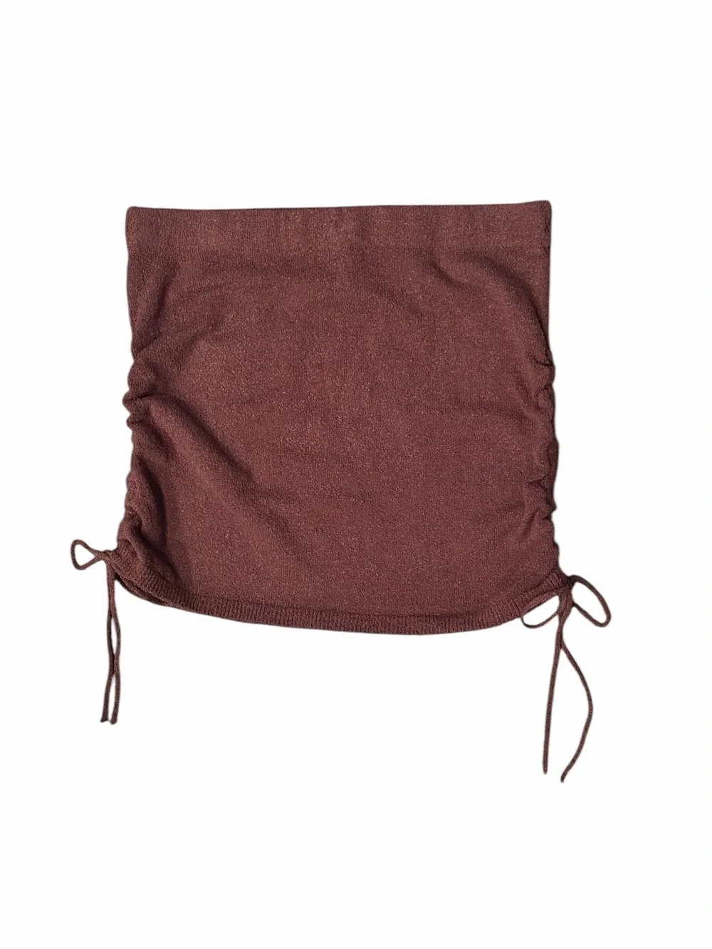 Free People Beach Cabo Sweater Skirt Set S Chocolate Brown Merlot Ruched Boho